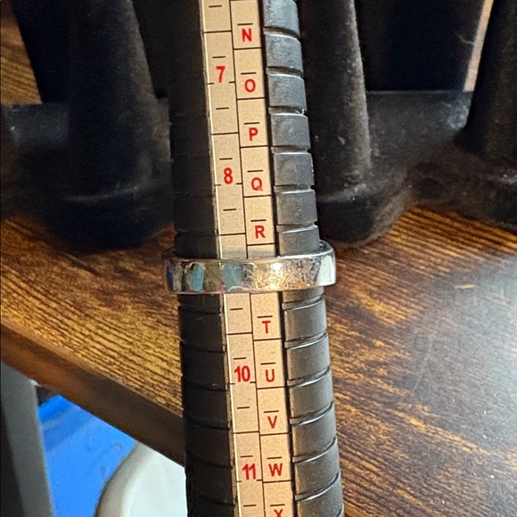 Silver and Black with Rhinestones Square Ring Size 9 - Picture 4 of 5